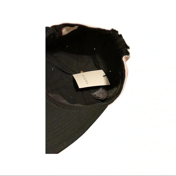 Gucci Black Logo Linen Baseball Cap Size Medium main image 4